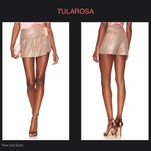 TULAROSA Rose Gold Sequins Skort